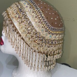 Heavily Embellished Dress Hat by Mr. Song
